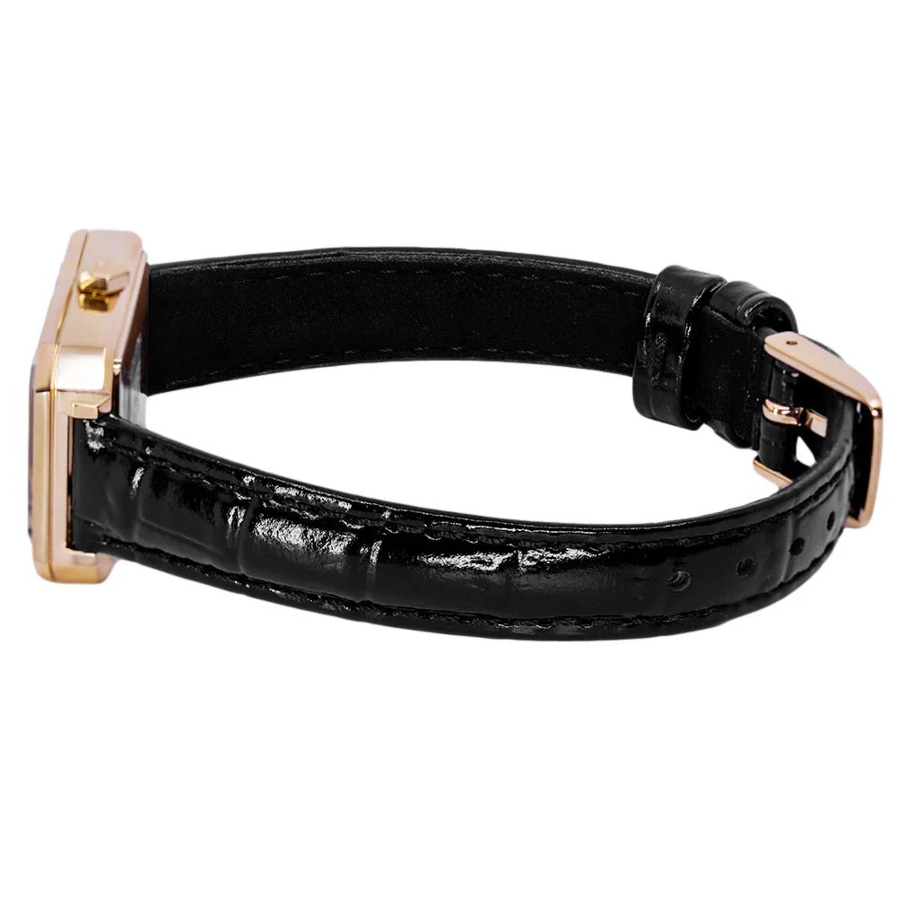 Tissot SRV White Mother of Pearl Dial Black Leather Strap Watch for Women - T160.110.36.113.00