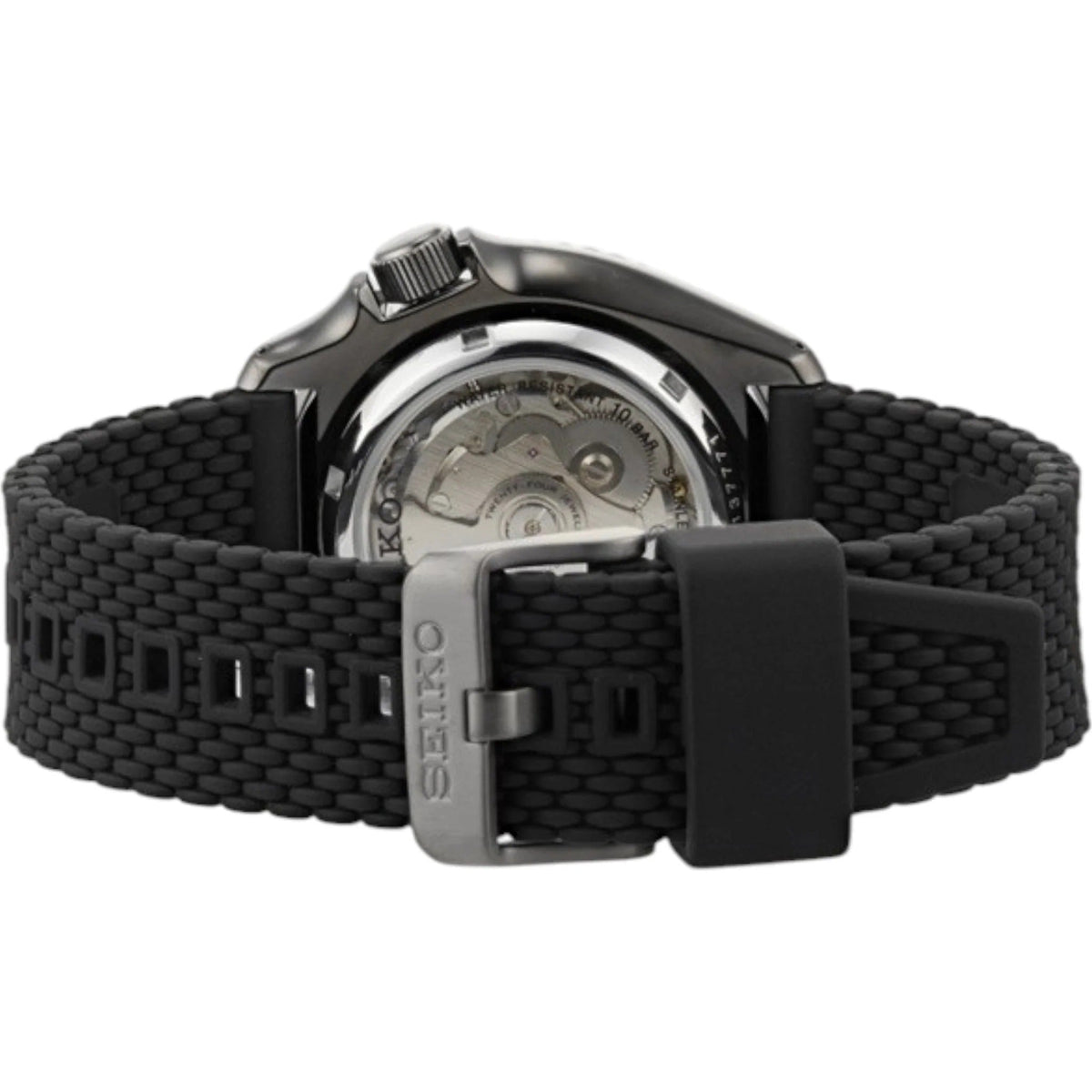 Seiko 5 Sports SKX Series Automatic Black Dial Black Silicone Strap Watch for Men - SRPD65K2