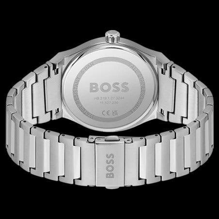 Hugo Boss Candor Blue Dial Silver Steel Strap Watch for Men - 1514076