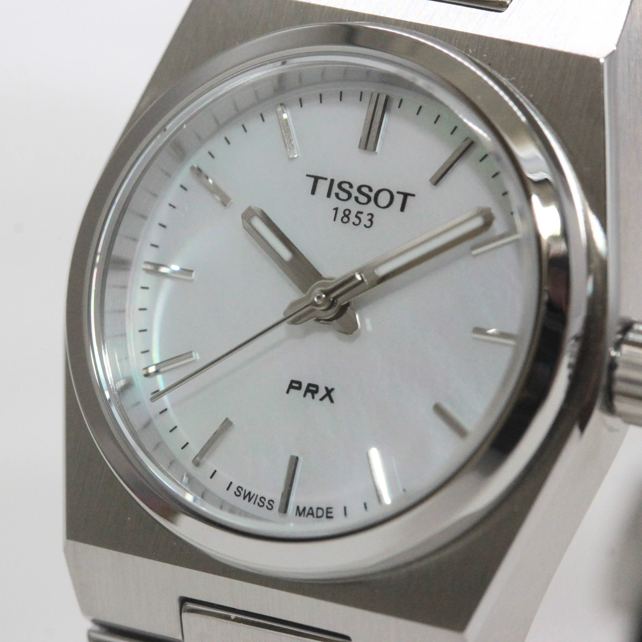 Tissot PRX Quartz Mother of Pearl Dial Silver Steel Strap Watch for Women - T137.010.11.111.00