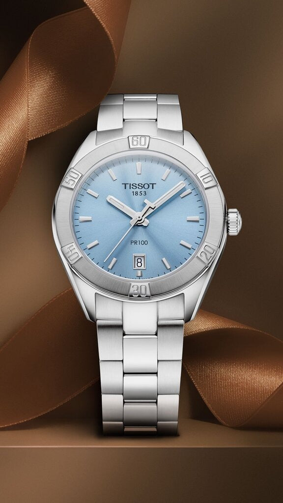 Tissot PR 100 Sport Chic Lady Blue Dial Silver Steel Strap Watch for Women - T101.910.11.351.00