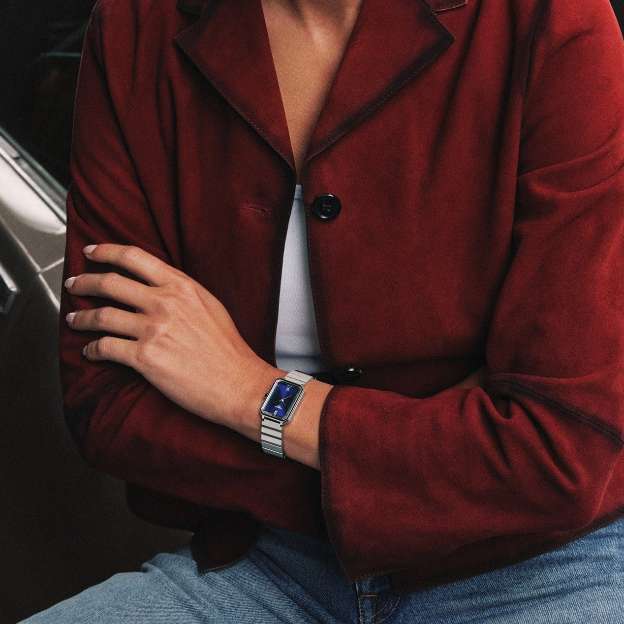 Tissot SRV Blue Dial Silver Steel Strap Watch for Women - T160.110.11.043.00