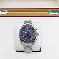 Seiko Prospex Speedtimer Solar Chronograph Blue Dial Silver Steel Strap Watch for Men - SSC815