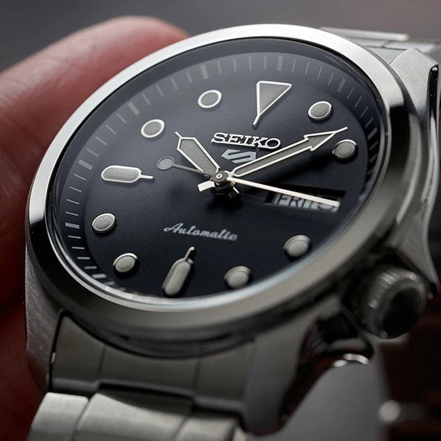 Seiko 5 Sports Automatic Grey Dial Silver Steel Strap Watch for Men - SRPE51K1
