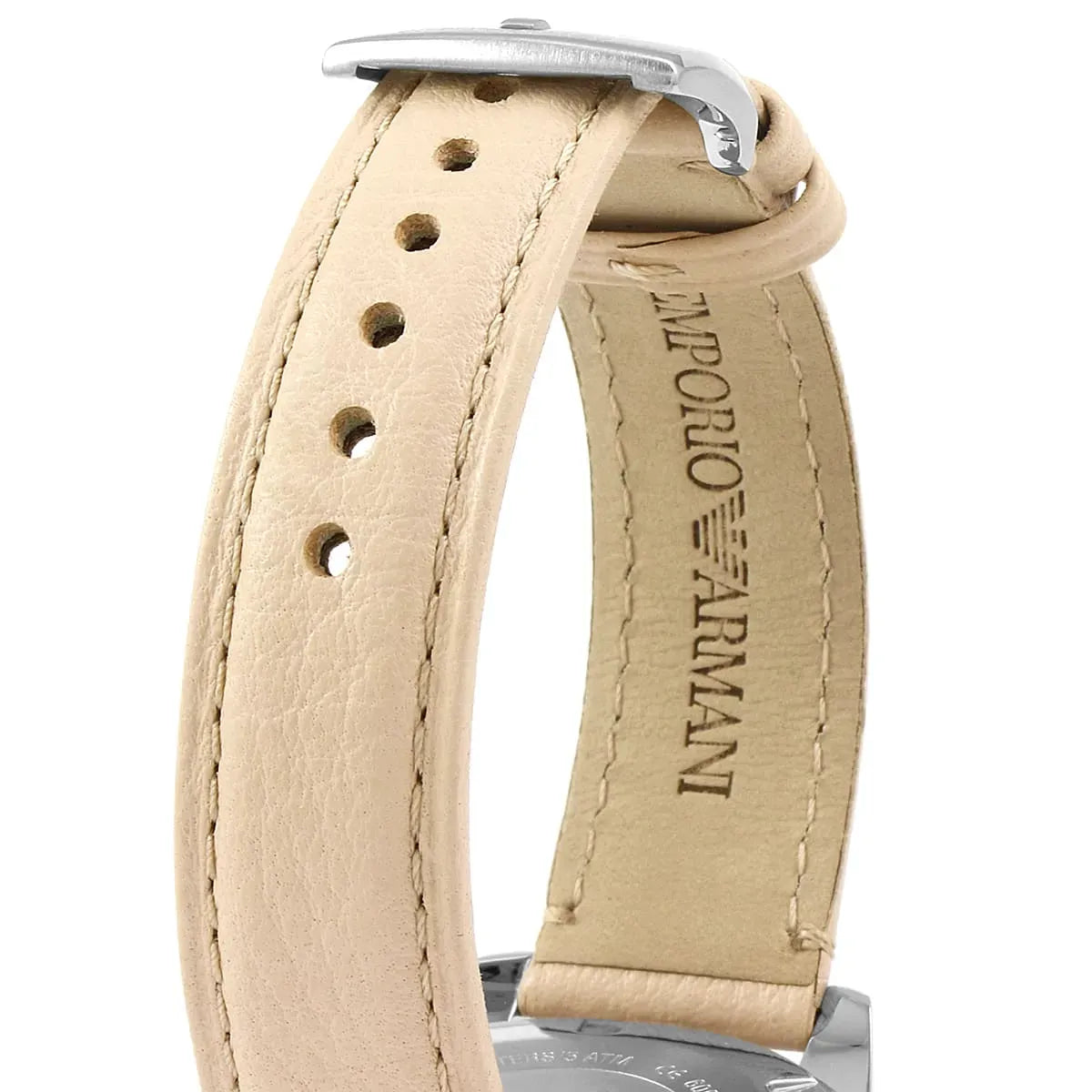 Emporio Armani Tazio Mother of Pearl Dial Pink Leather Strap Watch for Women - AR6133