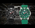 Citizen Mechanical Automatic Green Dial Green Rubber Strap Watch for Men - NJ0129-10X