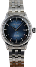 Seiko Presage Cocktail Time Automatic Blue Dial Silver Steel Strap Watch for Men - SRPB41J1