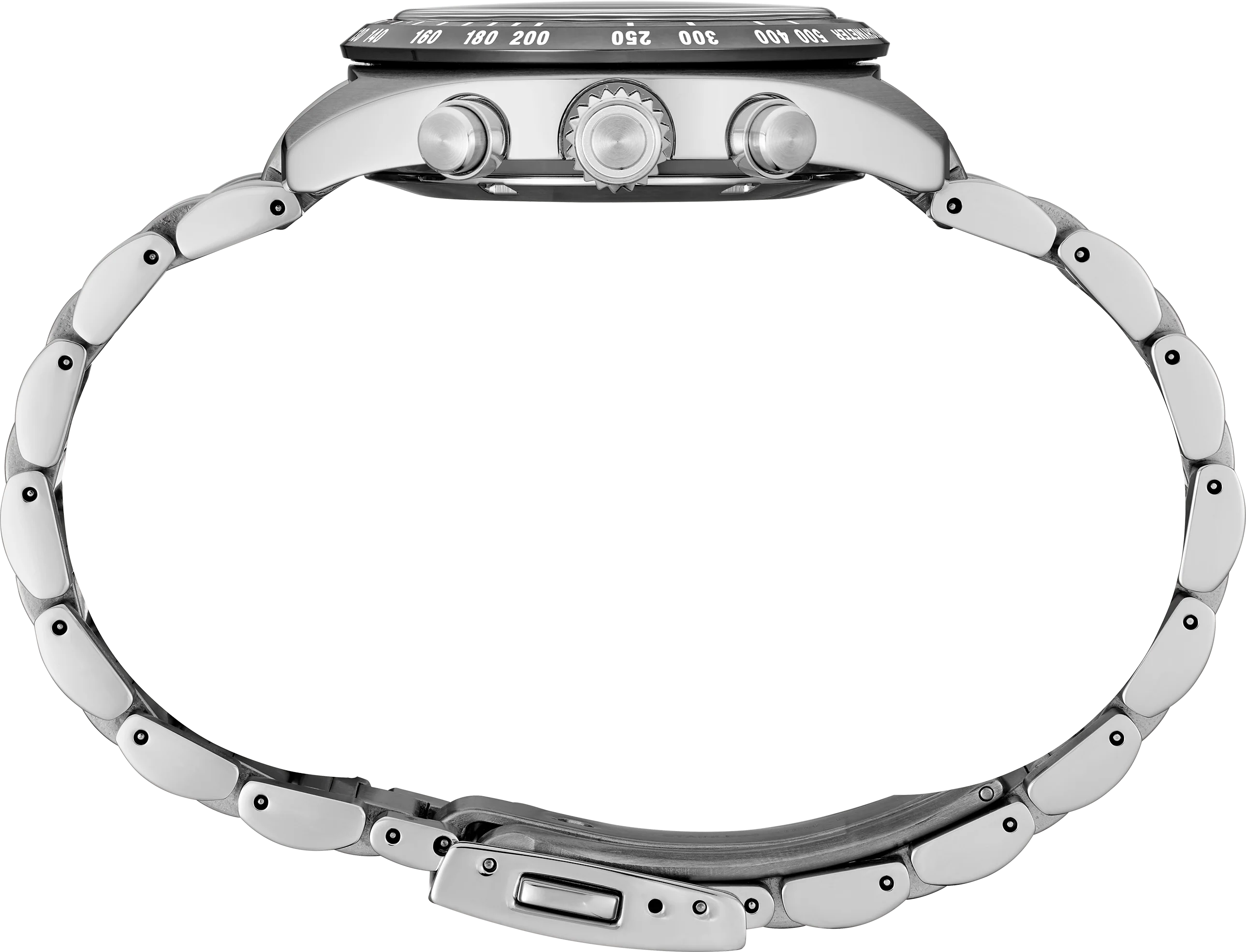 Seiko Prospex Speedtimer Solar Chronograph Black Dial Silver Steel Strap Watch for Men - SSC819