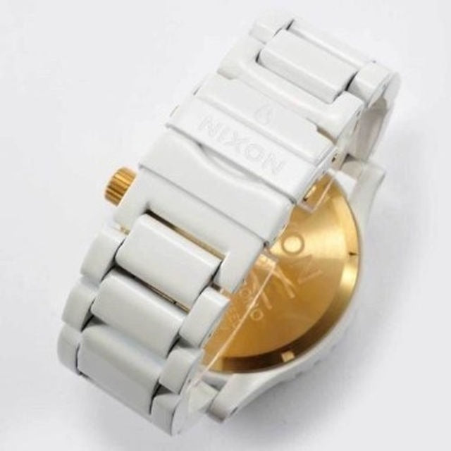 Nixon 51-30 Chronograph White Dial White Steel Strap Watch for Men - A083-1035