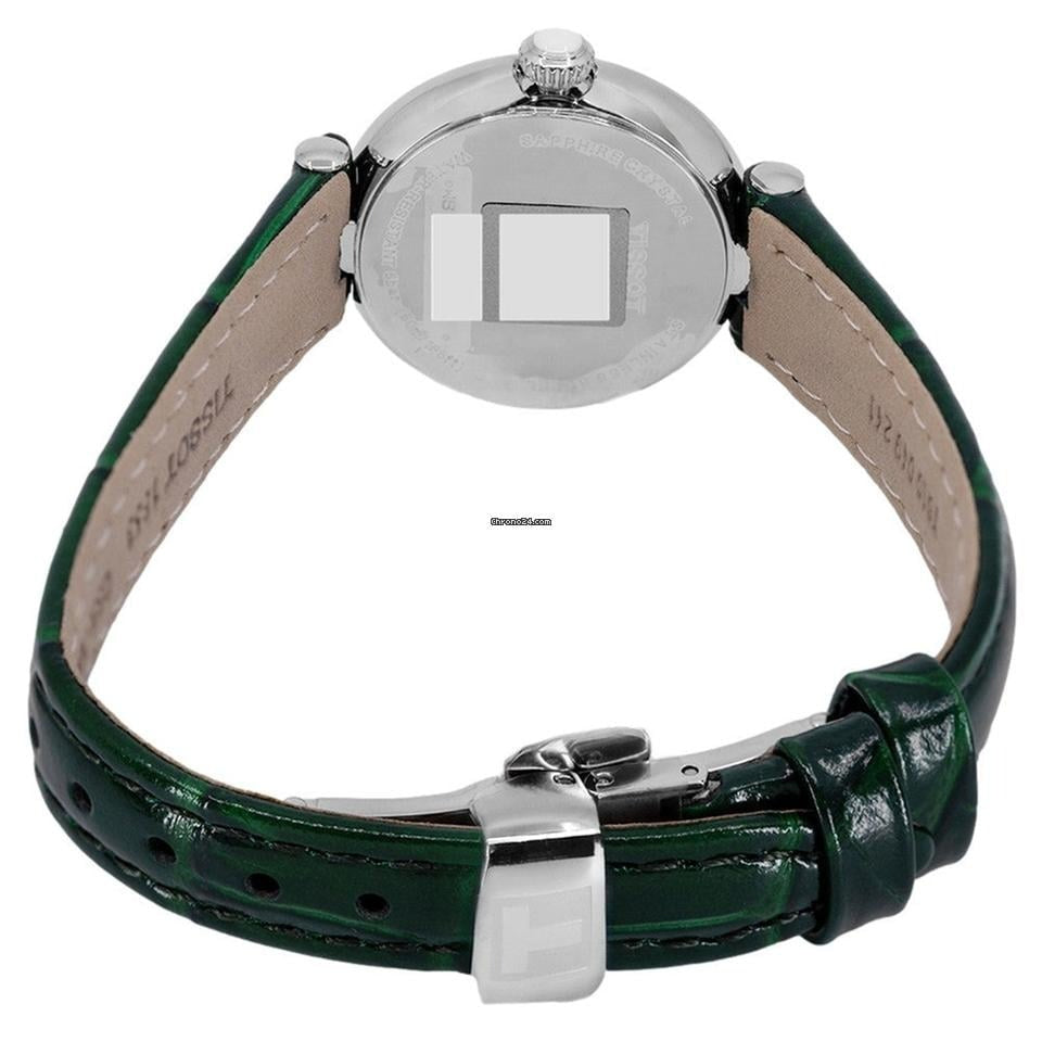Tissot Bellissima Small Lady Mother of Pearl Dial Green Leather Strap Watch for Women - T126.010.16.113.02