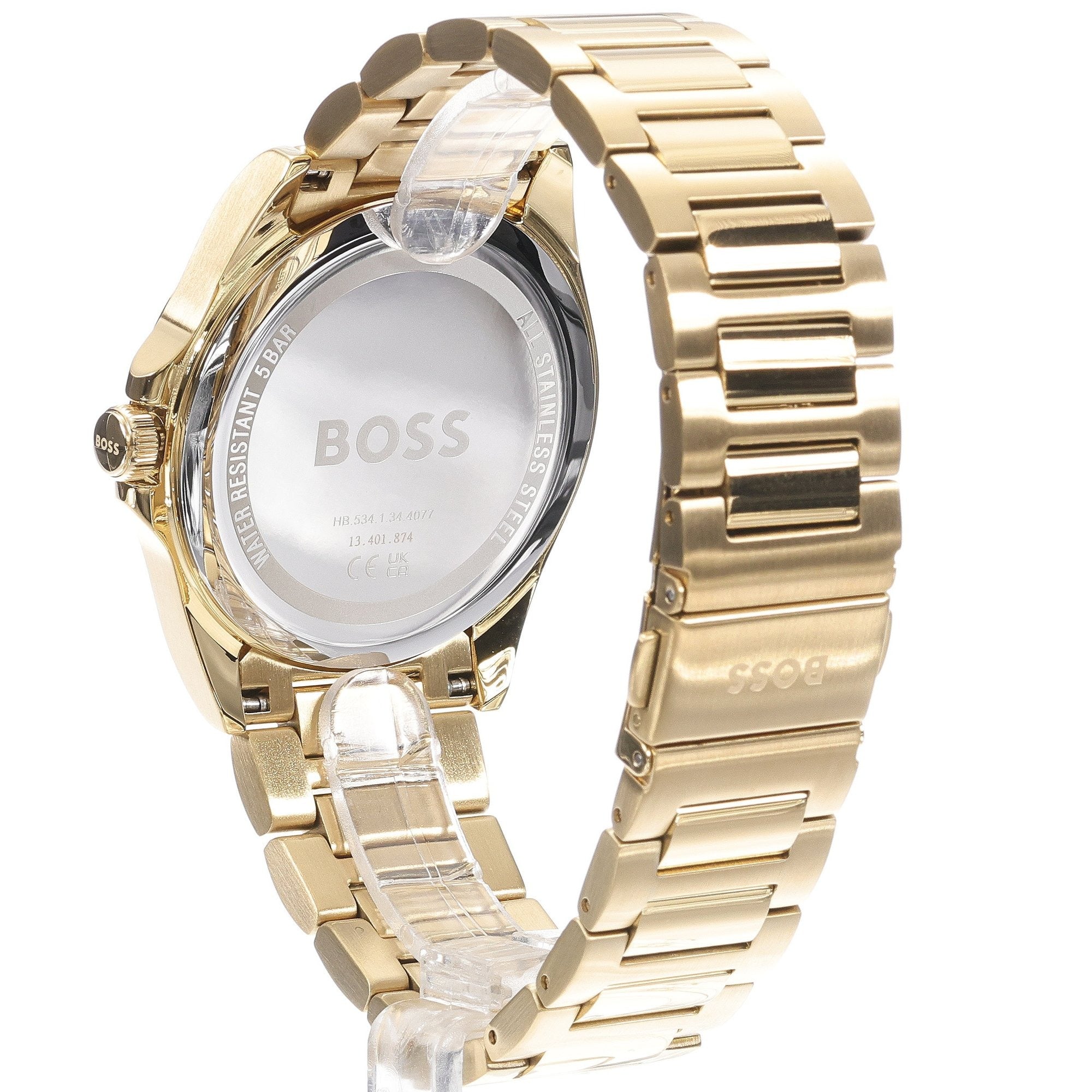Hugo Boss Strike Blue Dial Gold Steel Strap Watch for Men - 1514172