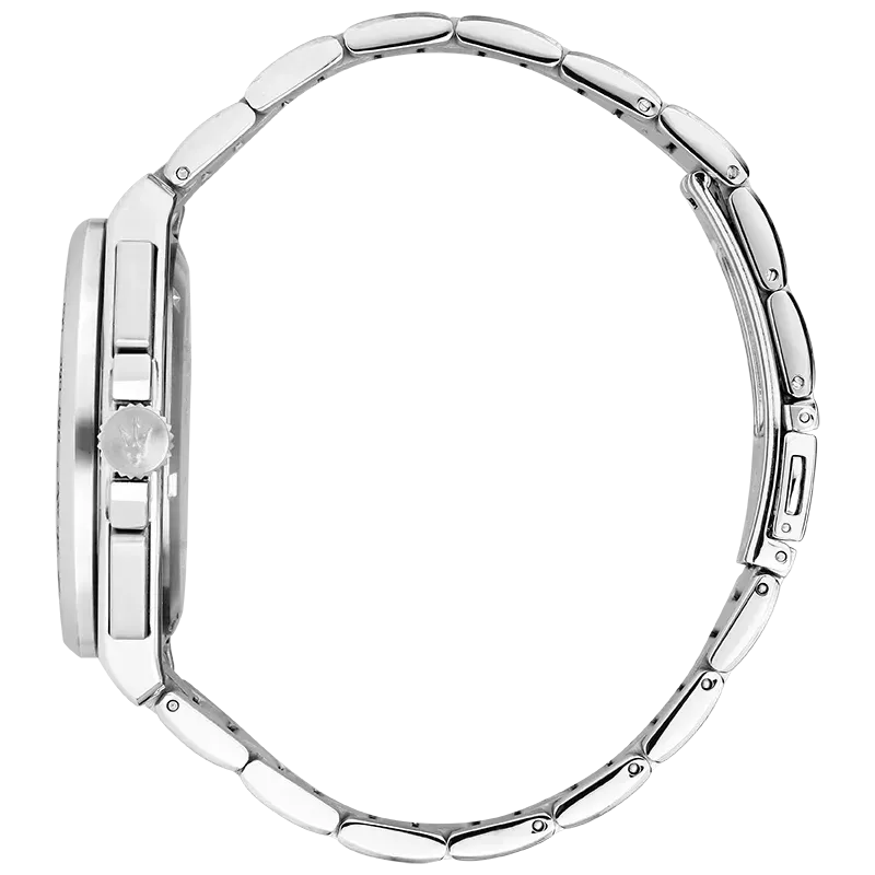 Maserati Velocità Chronograph White Dial Silver Steel Strap Watch for Men - R8873652007