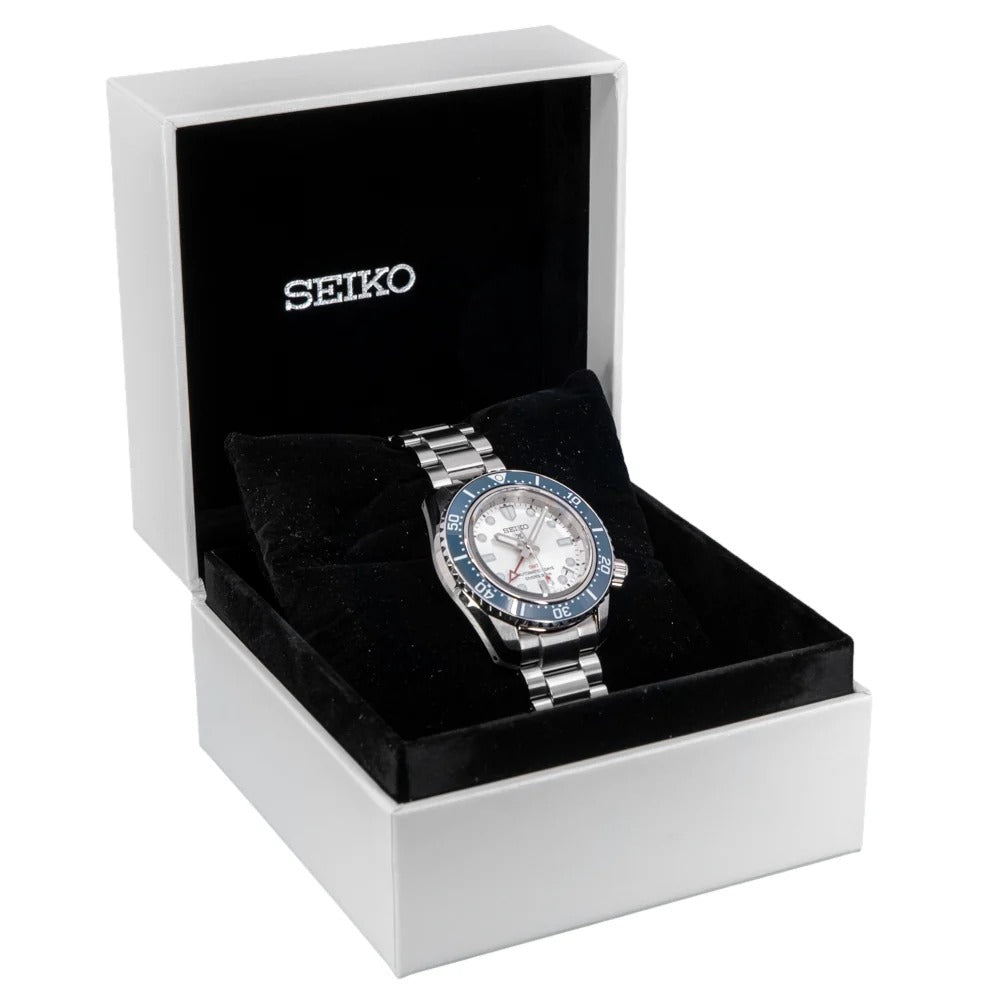 Seiko Prospex 1968 Heritage Diver's GMT 60th Anniversary White Dial Silver Steel Strap Watch for Men - SPB519J1