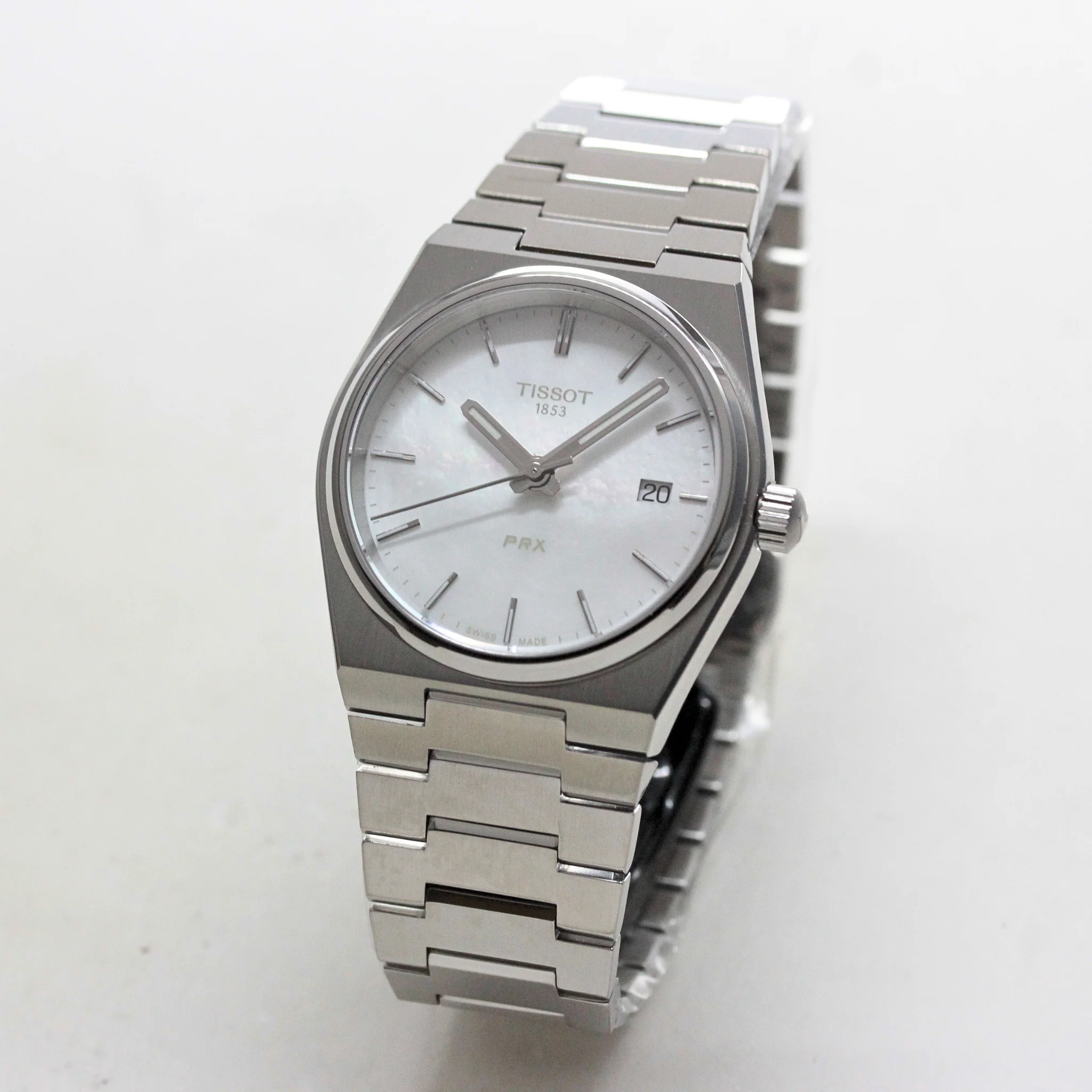 Tissot PRX Quartz Mother of Pearl Dial Silver Steel Strap Watch for Women- T137.210.11.111.00