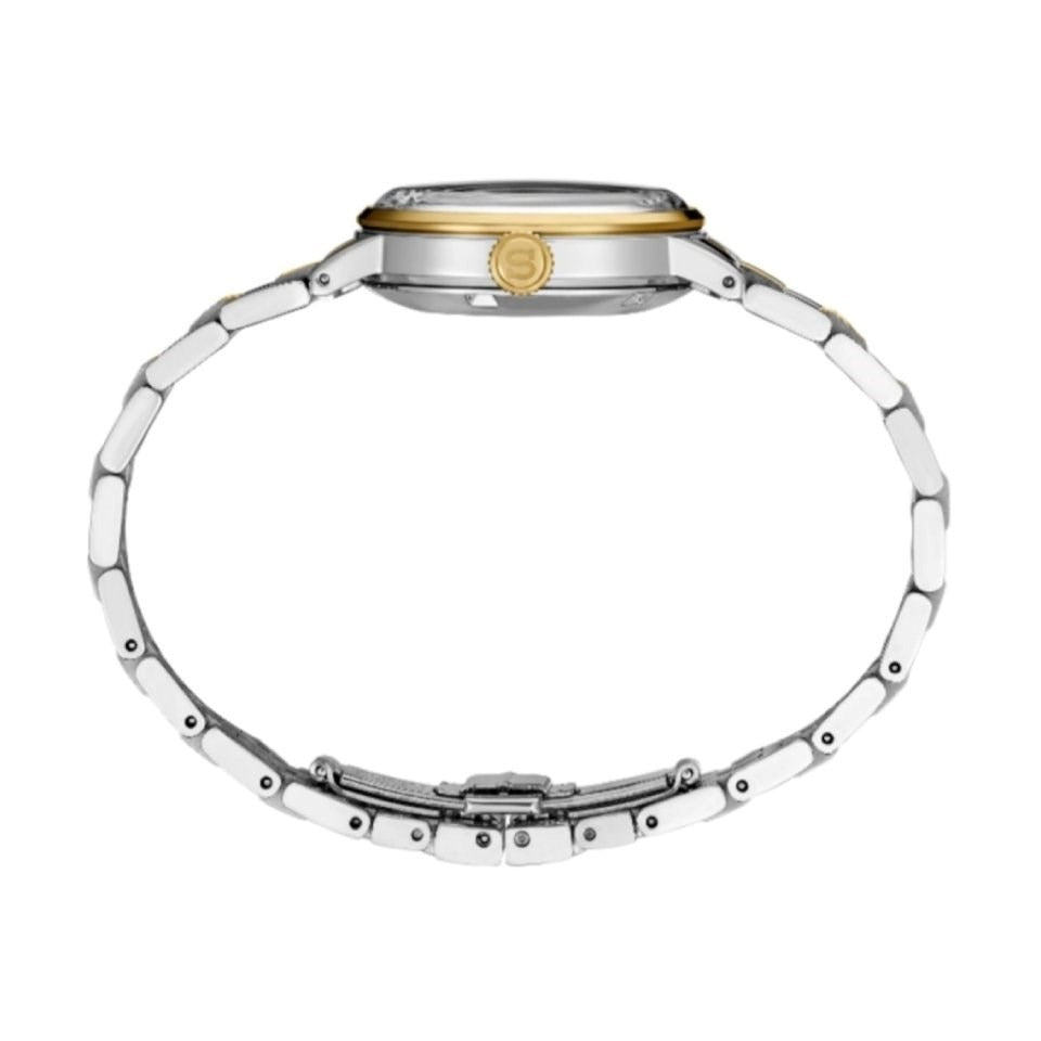 Seiko Presage Cocktail Time Automatic Diamonds White Dial Two Tone Steel Strap Watch for Women - SRE010J1