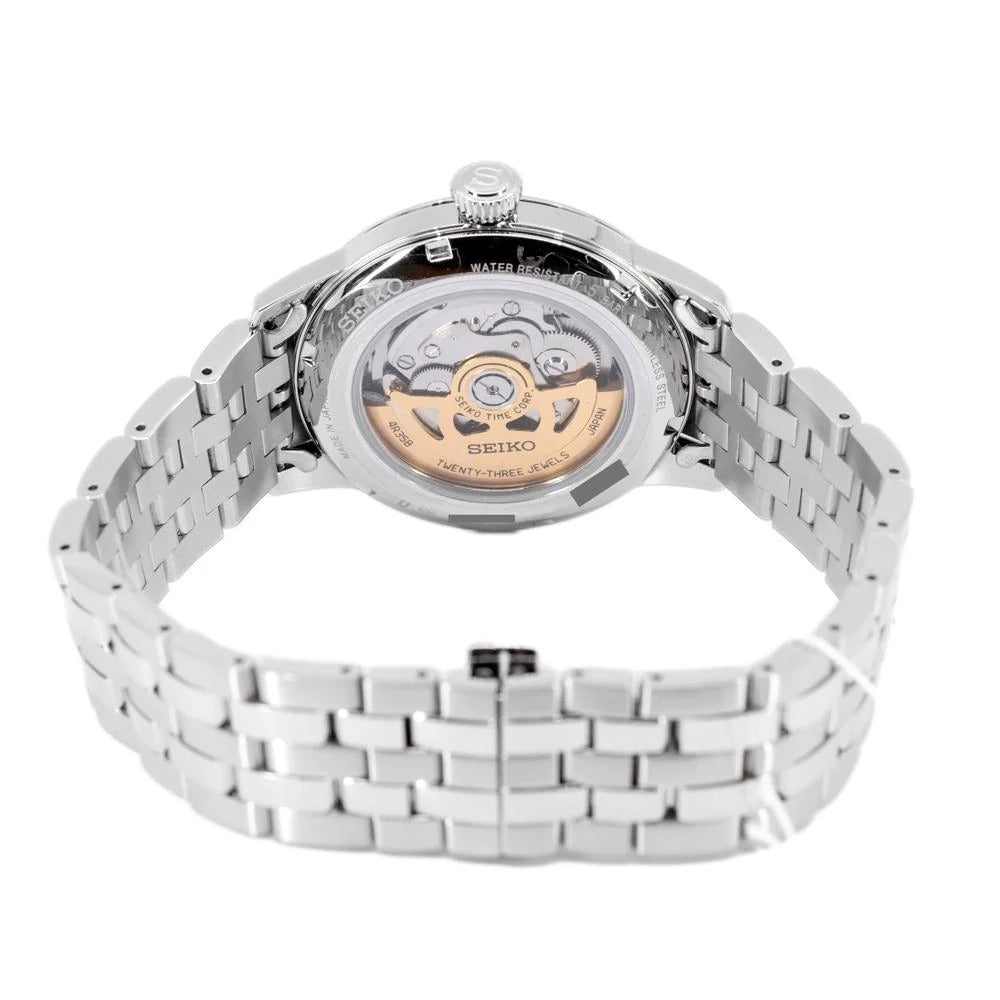 Seiko Presage Cocktail Time Automatic Ice Blue Dial Silver Steel Strap Watch for Men - SRPE19J1