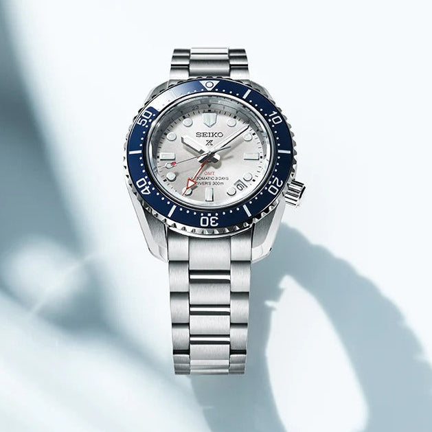 Seiko Prospex 1968 Heritage Diver's GMT 60th Anniversary White Dial Silver Steel Strap Watch for Men - SPB519J1
