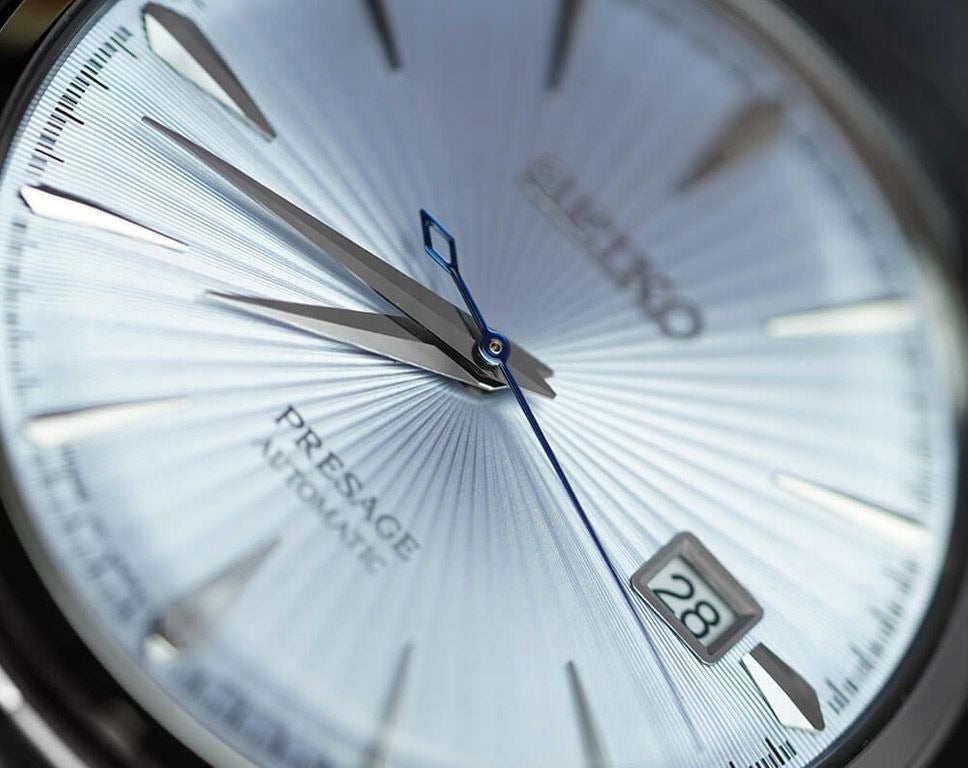 Seiko Presage Cocktail Time Automatic Ice Blue Dial Silver Steel Strap Watch for Men - SRPE19J1