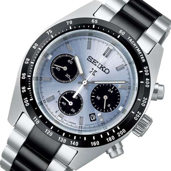 Seiko Prospex Speedtimer Solar Chronograph Limited Edition Blue Dial Two Tone Steel Strap Watch for Men - SSC909