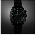 Seiko Prospex Speedtimer The Black Series Limited Edition Black Dial Black Steel Strap Watch for Men - SSC917