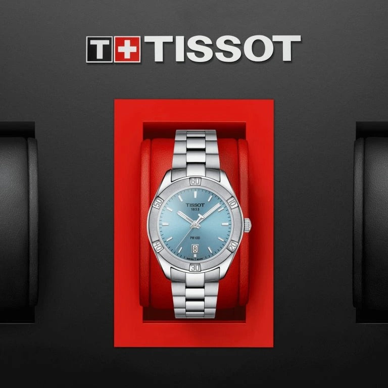 Tissot PR 100 Sport Chic Lady Blue Dial Silver Steel Strap Watch for Women - T101.910.11.351.00