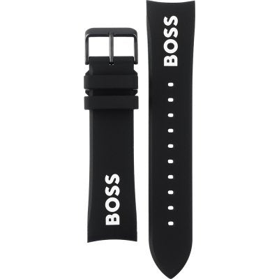 Hugo Boss Strike Chronograph Black Dial Black Rubber Strap Watch for Men - 1514289