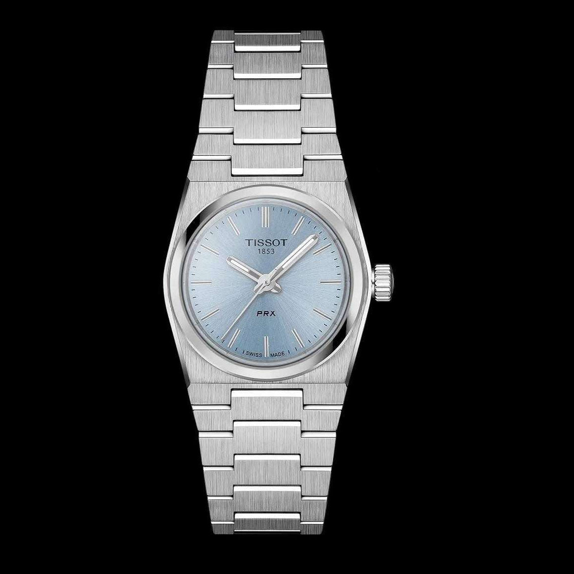 Tissot PRX Quartz Ice Blue Dial Silver Steel Strap Watch for Women - T137.010.11.351.00