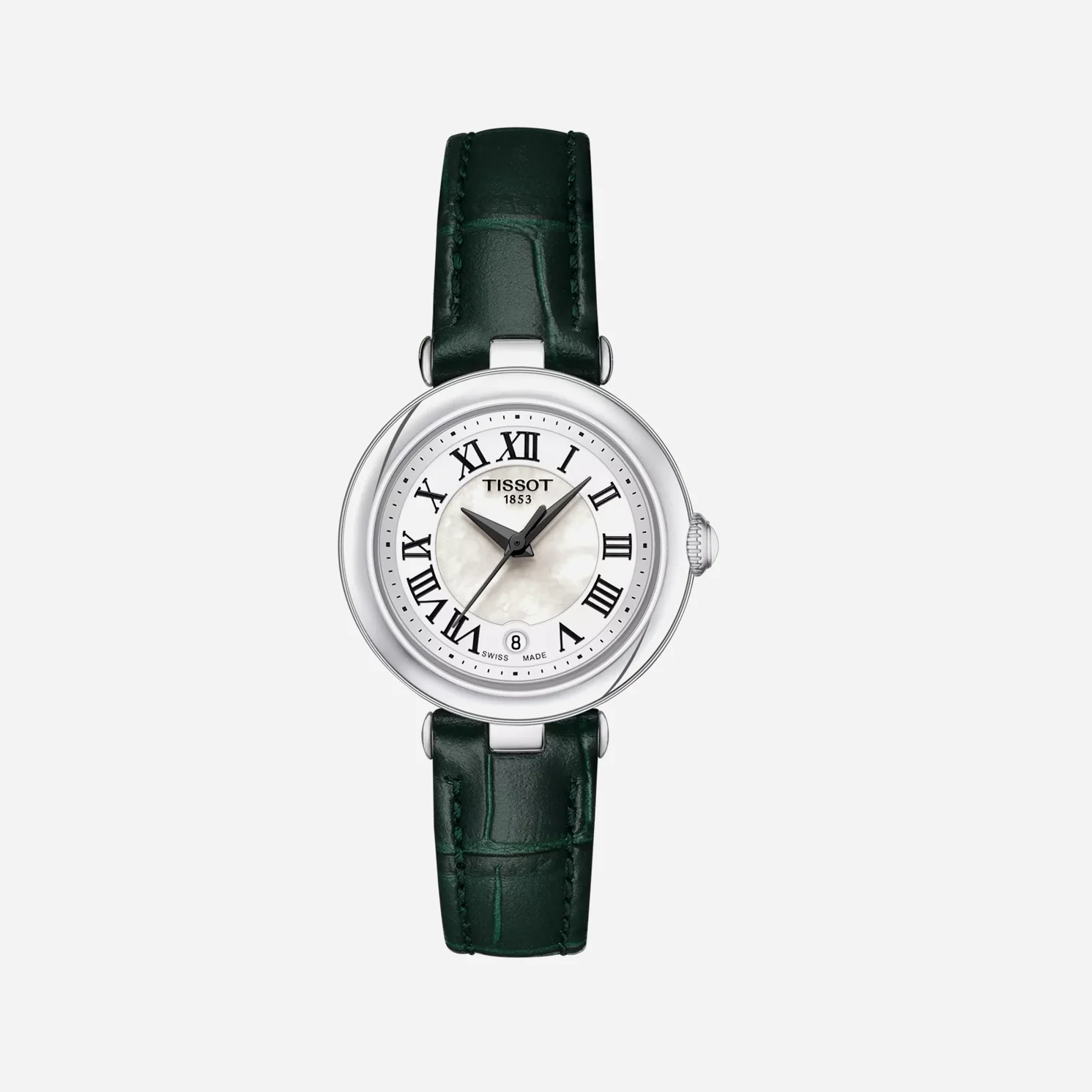 Tissot Bellissima Small Lady Mother of Pearl Dial Green Leather Strap Watch for Women - T126.010.16.113.02