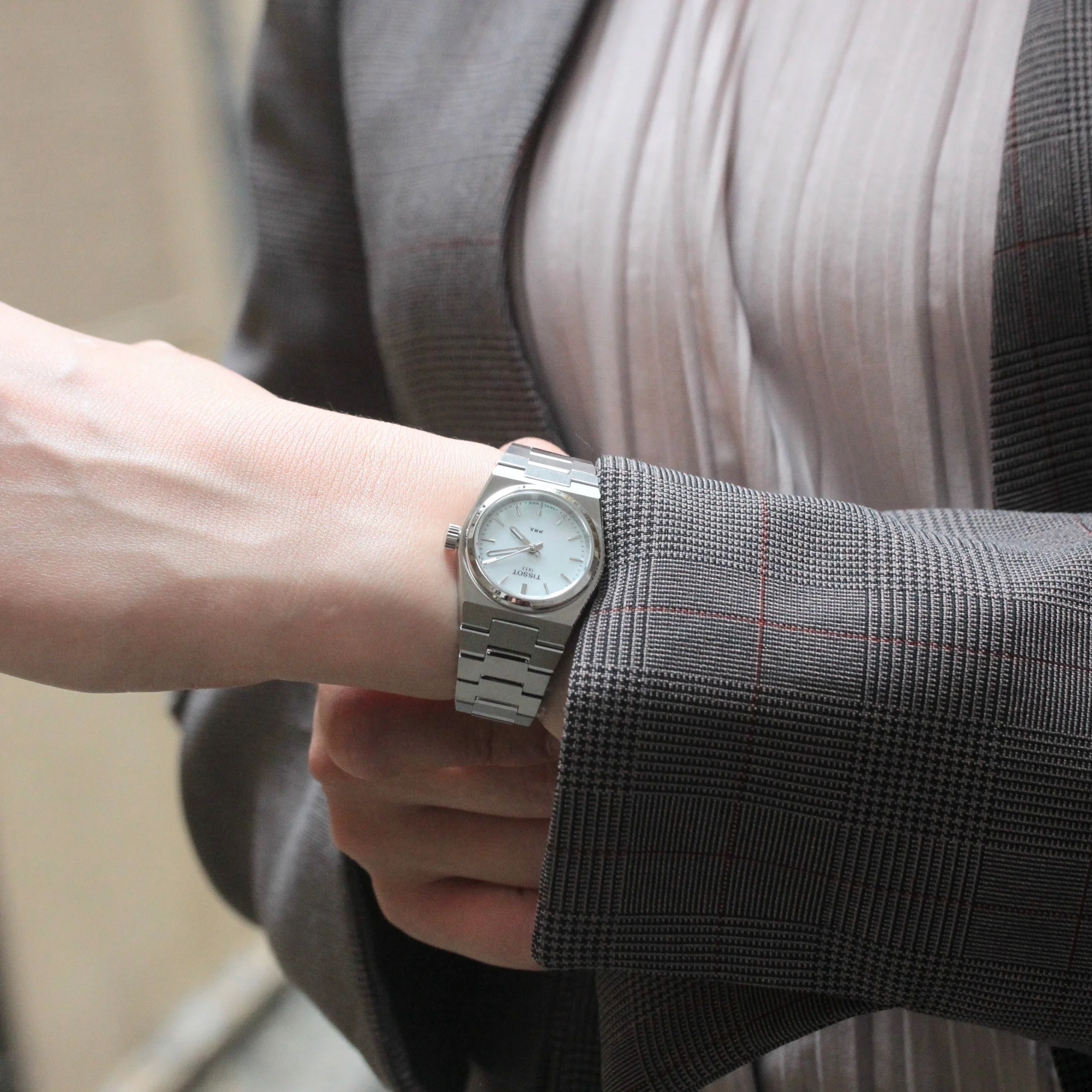 Tissot PRX Quartz Mother of Pearl Dial Silver Steel Strap Watch for Women - T137.010.11.111.00