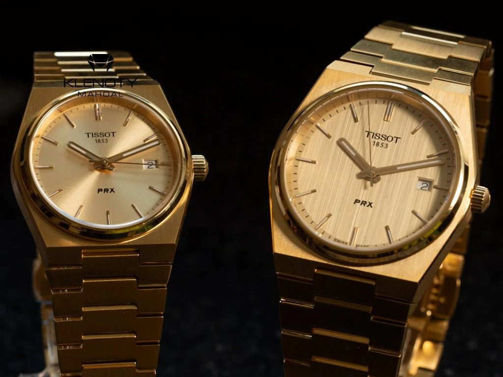 Tissot PRX 25mm Gold DIal Gold Steel Strap Watch for Women - T137.010.33.021.00