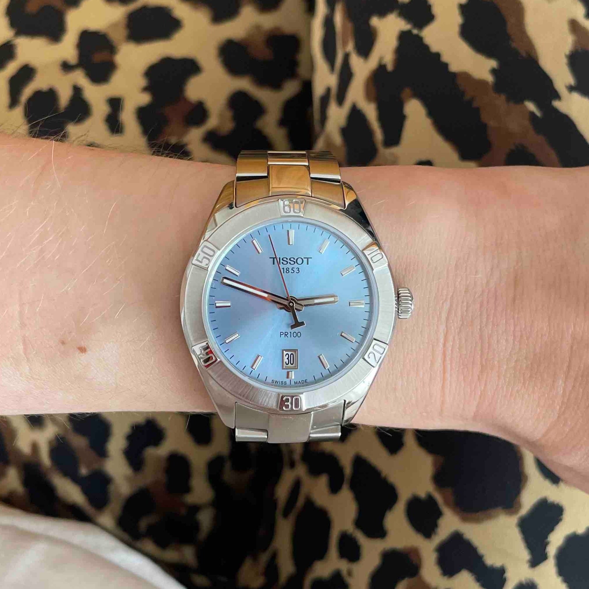 Tissot PR 100 Sport Chic Lady Blue Dial Silver Steel Strap Watch for Women - T101.910.11.351.00