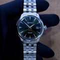 Seiko Presage Cocktail Time Automatic Green Dial Silver Steel Strap Watch for Men - SRPE15J1