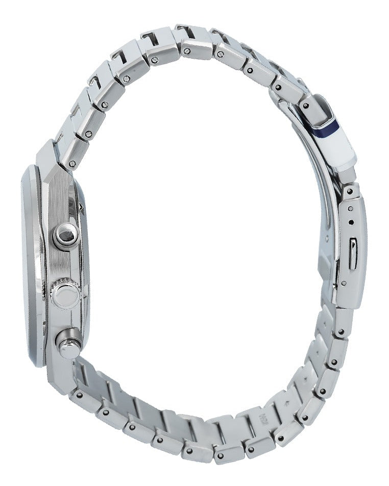 Seiko Conceptual Chronograph White Dial Silver Steel Strap Watch for Men - SSB451P1