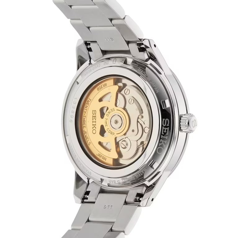 Seiko Presage Style60's Automatic Blue Dial Silver Steel Strap Watch for Men - SRPG05J1