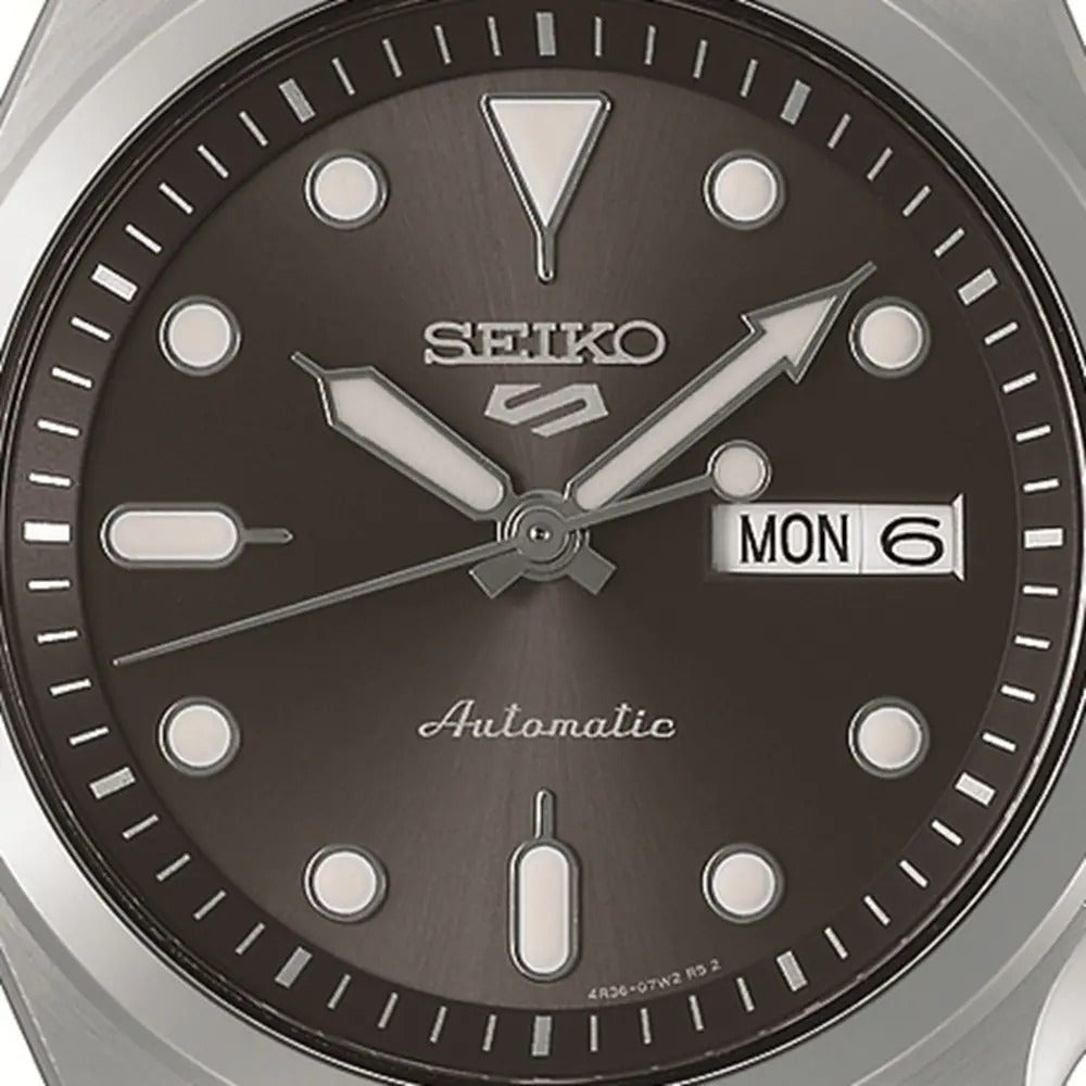 Seiko 5 Sports Automatic Grey Dial Silver Steel Strap Watch for Men - SRPE51K1