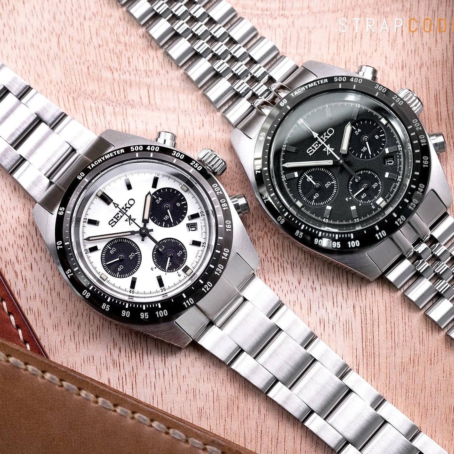 Seiko Prospex Speedtimer Solar Chronograph Black Dial Silver Steel Strap Watch for Men - SSC819