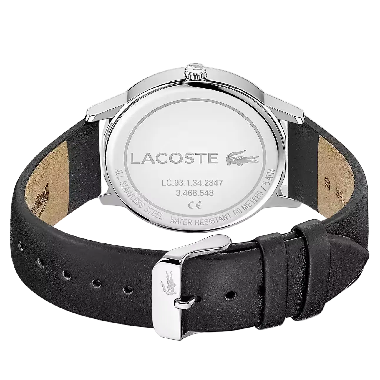 Lacoste Madrid Blue Dial Black Leather Strap Watch for Men - 2011034