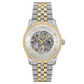 Hugo Boss Principle Skeleton Silver Dial Two Tone Steel Strap Watch for Men - 1514237