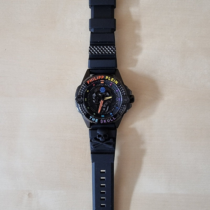 Philipp Plein The Skull Black Dial Black Silicone Strap Watch for Men - PWAAA0621