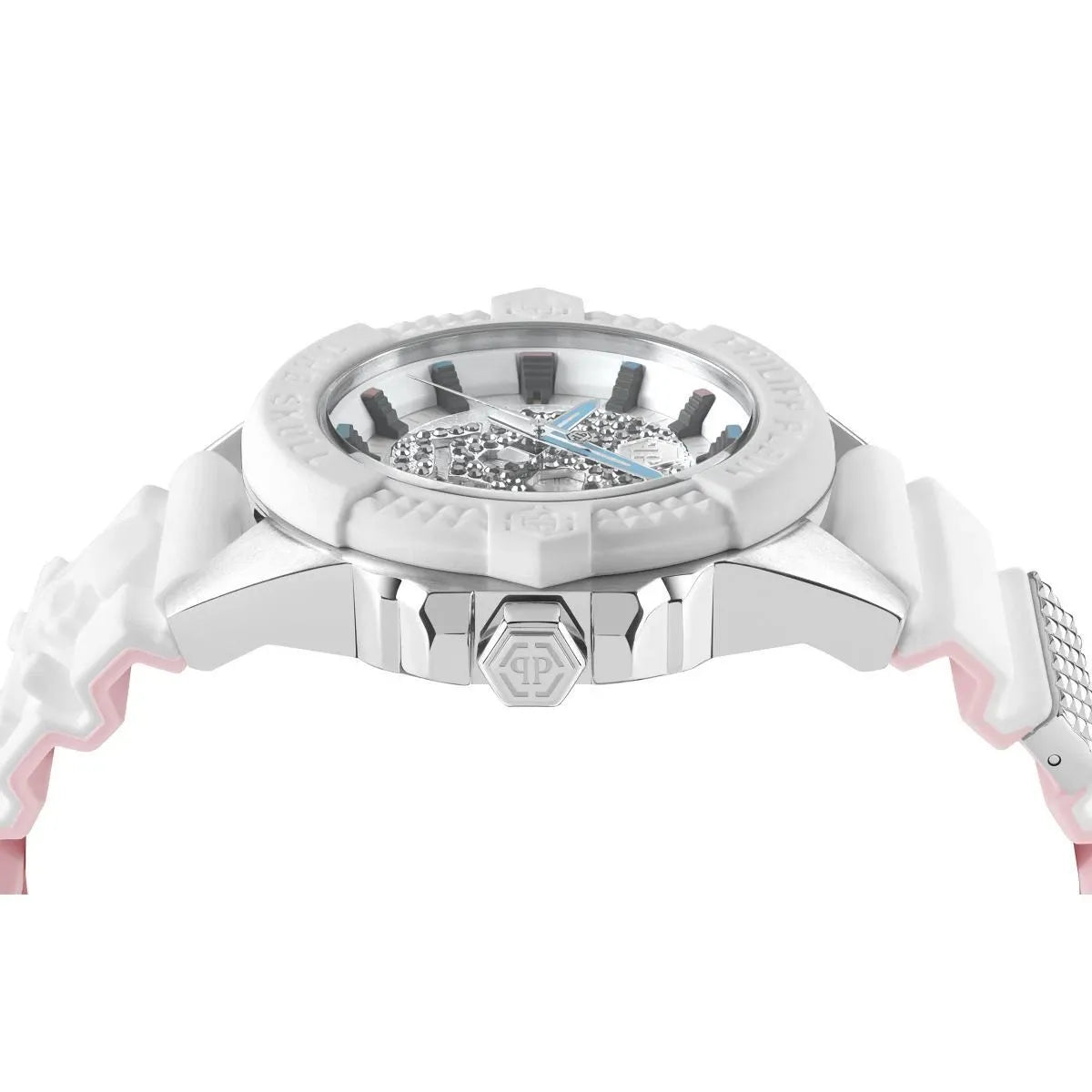 Philipp Plein The Skull White Dial White Silicone Strap Watch for Men - PWAAA1521