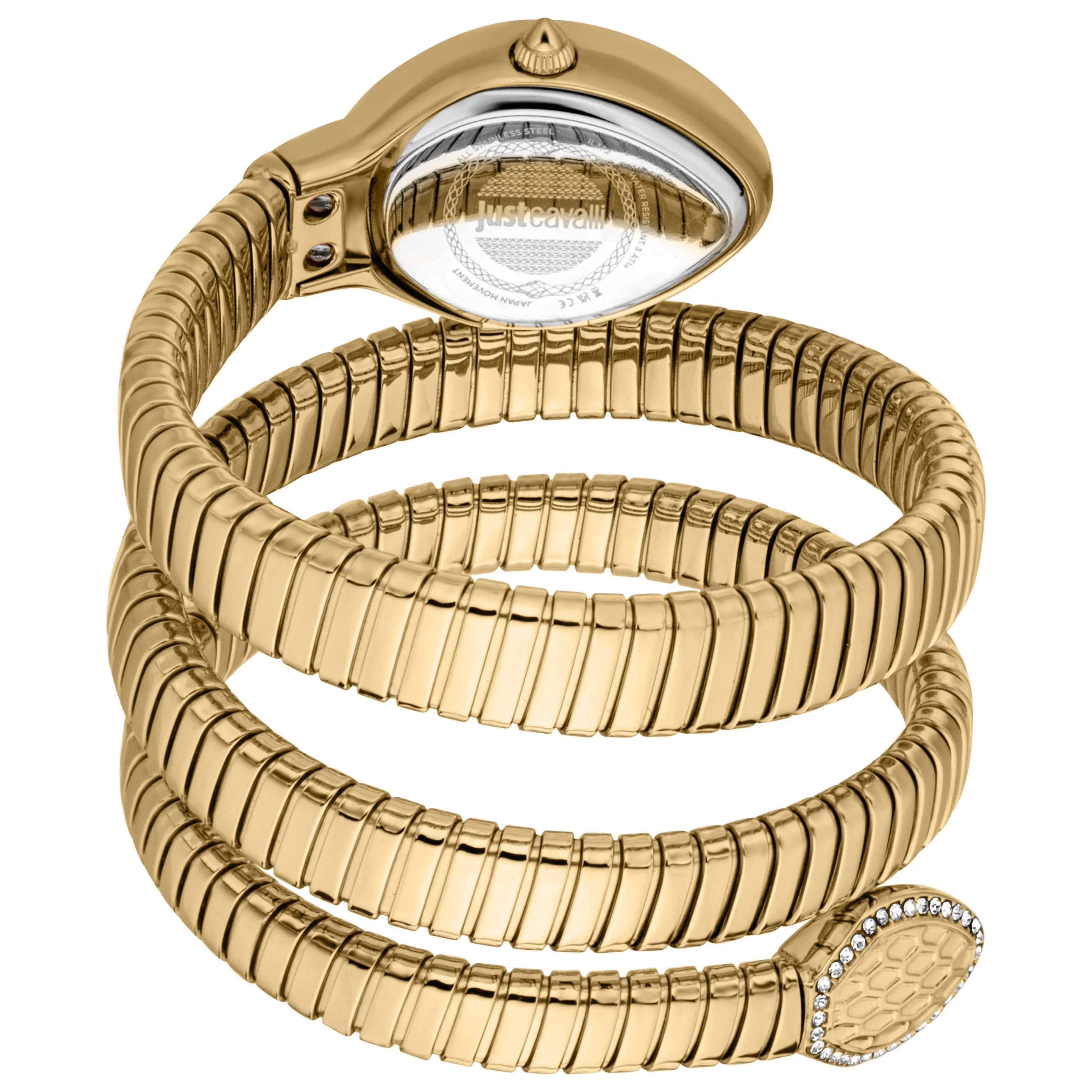 Just Cavalli Carezza Silver Dial Gold Steel Strap Watch for Women - JC1L372M0025
