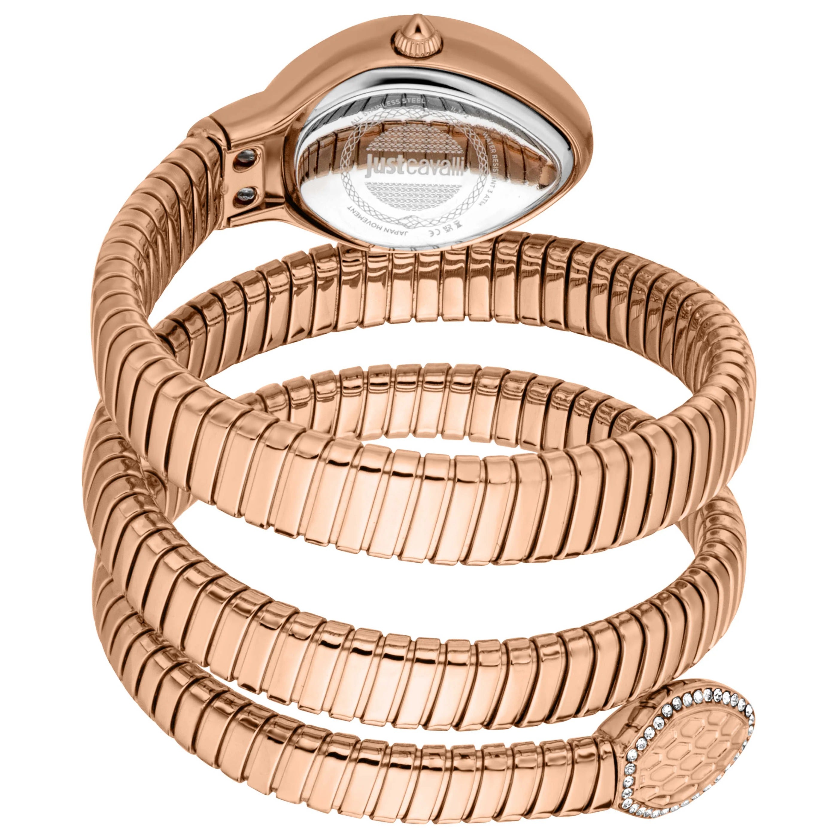 Just Cavalli Carezza Silver Dial Rose Gold Steel Strap Watch for Women - JC1L372M0045