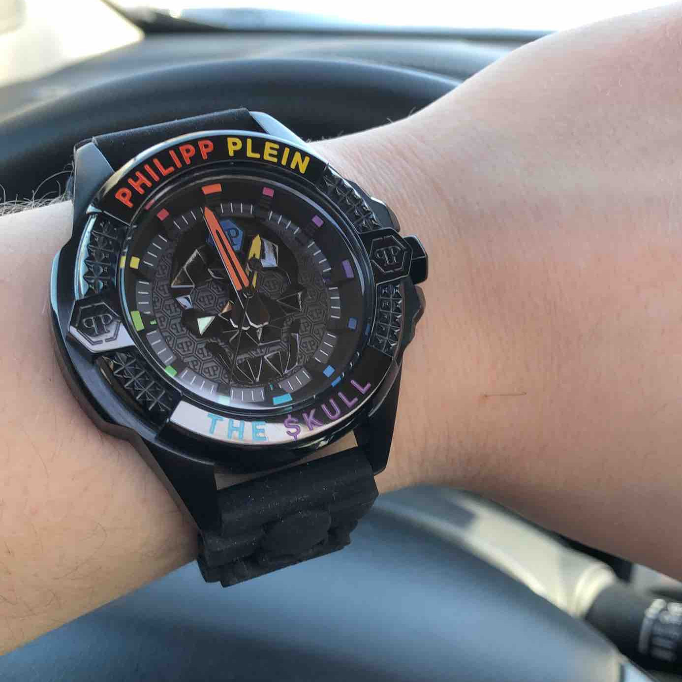 Philipp Plein The Skull Black Dial Black Silicone Strap Watch for Men - PWAAA0621