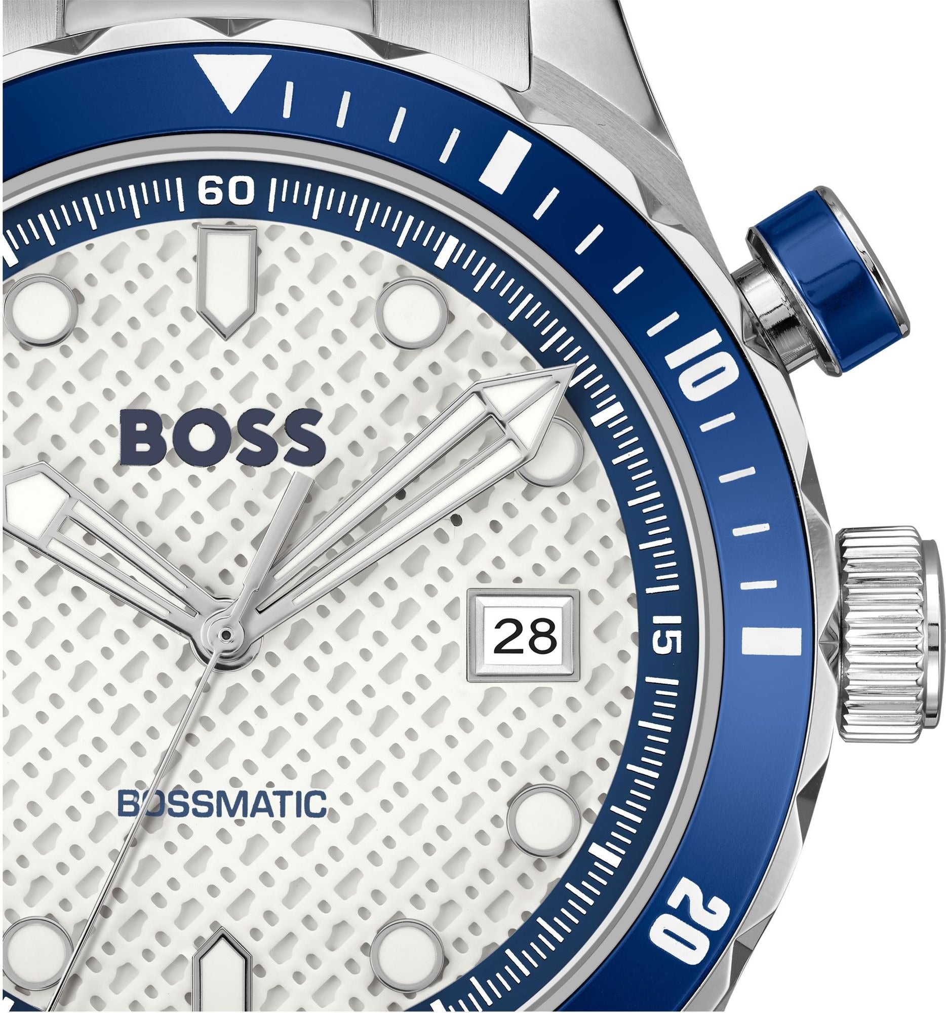 Hugo Boss Bossmatic Automatic White Dial Silver Steel Strap Watch for Men - 1514212