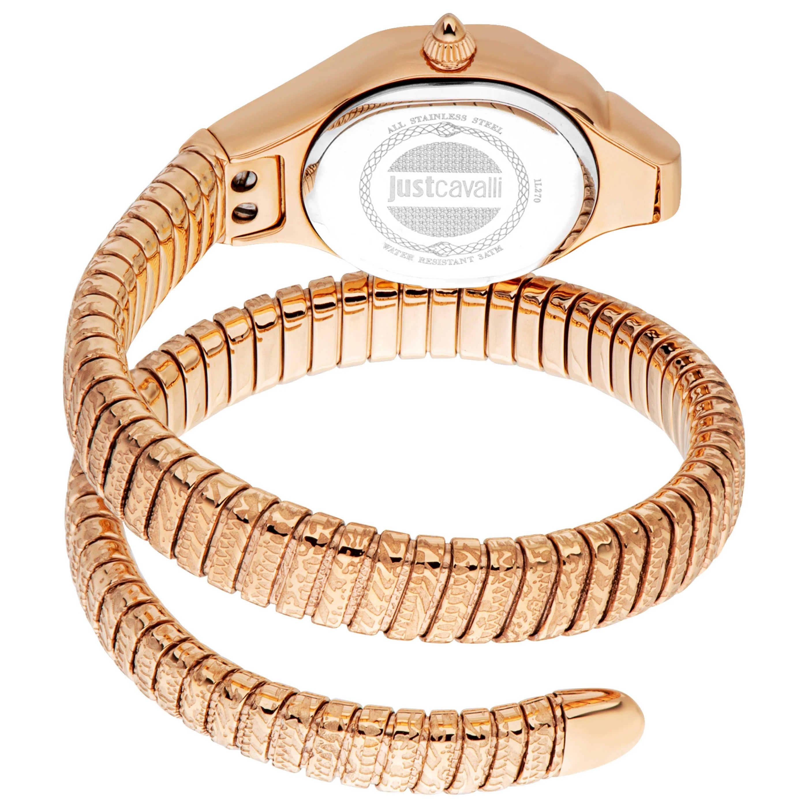 Just Cavalli Amalfi Silver Dial Rose Gold Steel Strap Watch for Women - JC1L270M0045