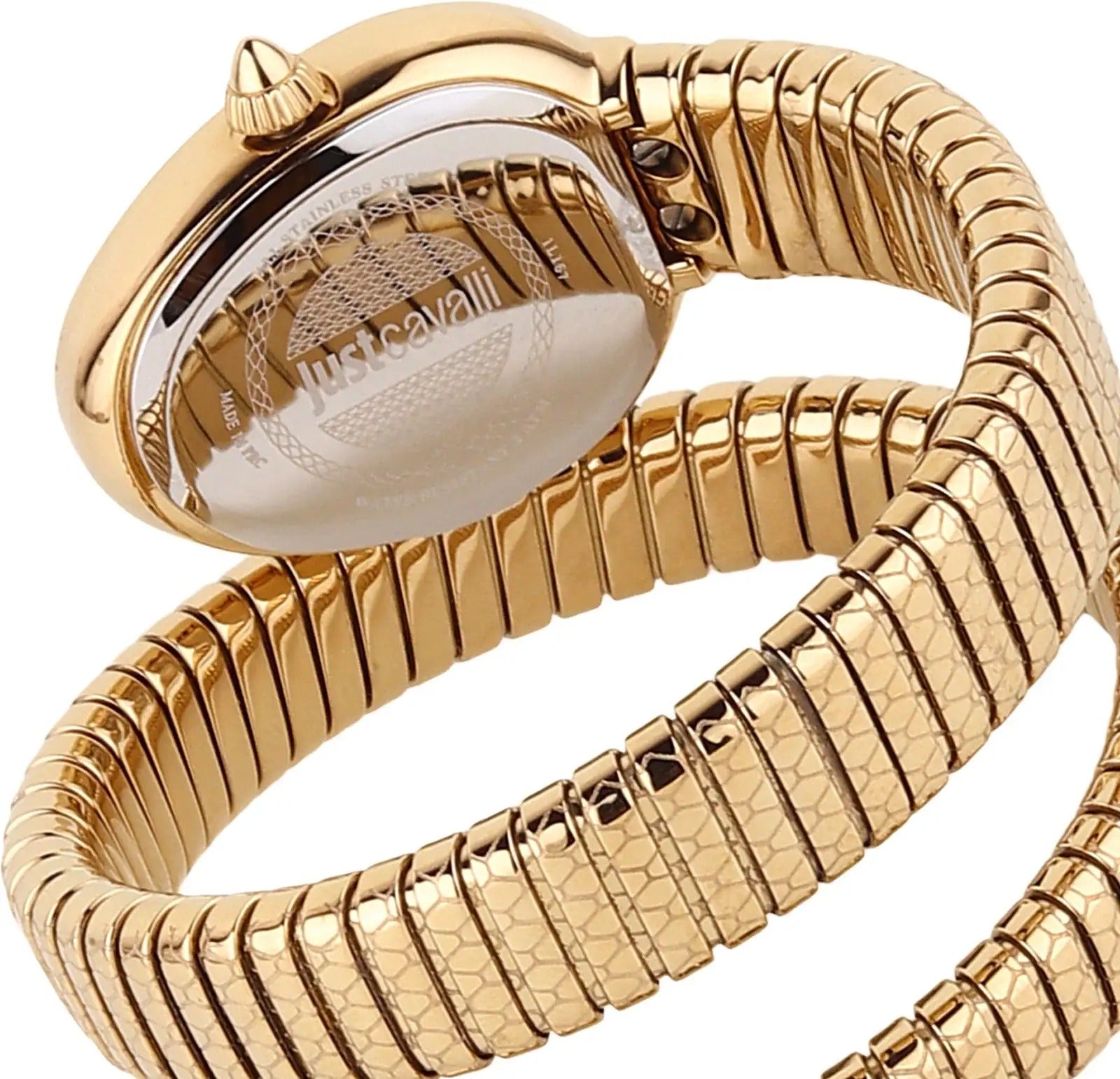 Just Cavalli Solo Black Dial Gold Steel Strap Watch for Women - JC1L167M0035