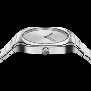 D1 Milano Square Silver Dial Silver Steel Strap Watch for Men - D1-SQBJ10