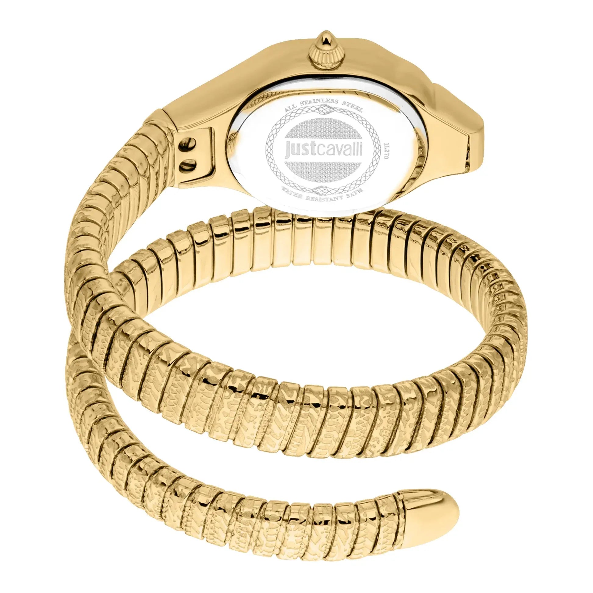 Just Cavalli Amalfi Silver Dial Gold Steel Strap Watch for Women - JC1L270M0025