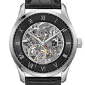 Hugo Boss Principle Skeleton Black Dial Black Leather Strap Watch for Men - 1514234