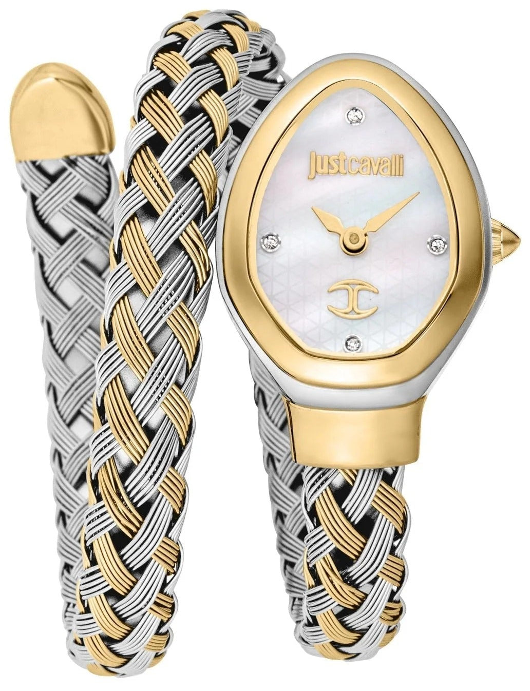 Just Cavalli Novara Mother of Pearl Dial Two Tone Steel Strap Watch for Women - JC1L264M0055